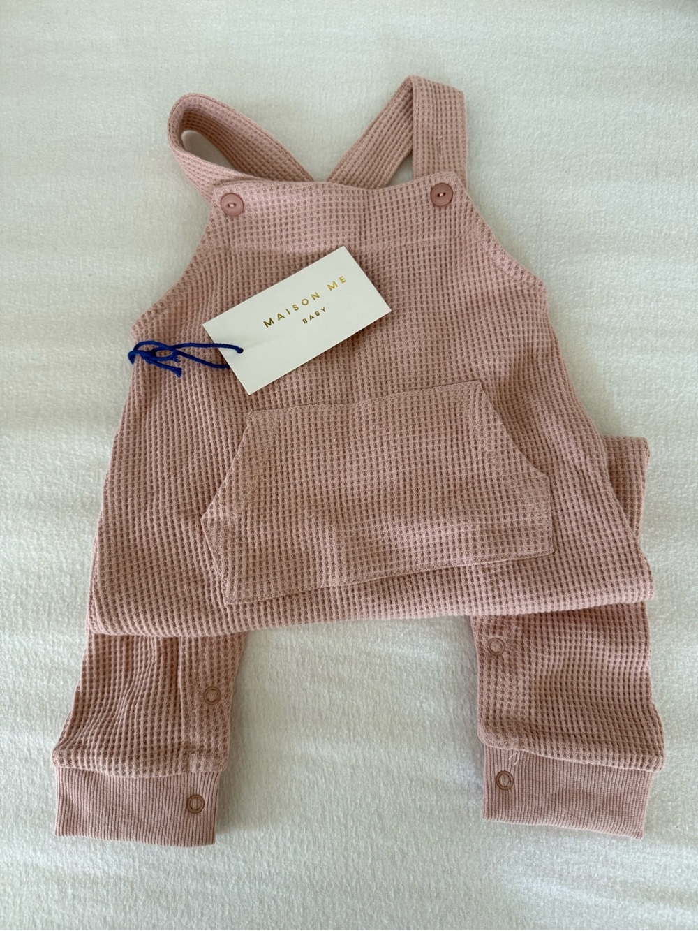 NWT Maison Me Mauve Waffle Knit Overalls